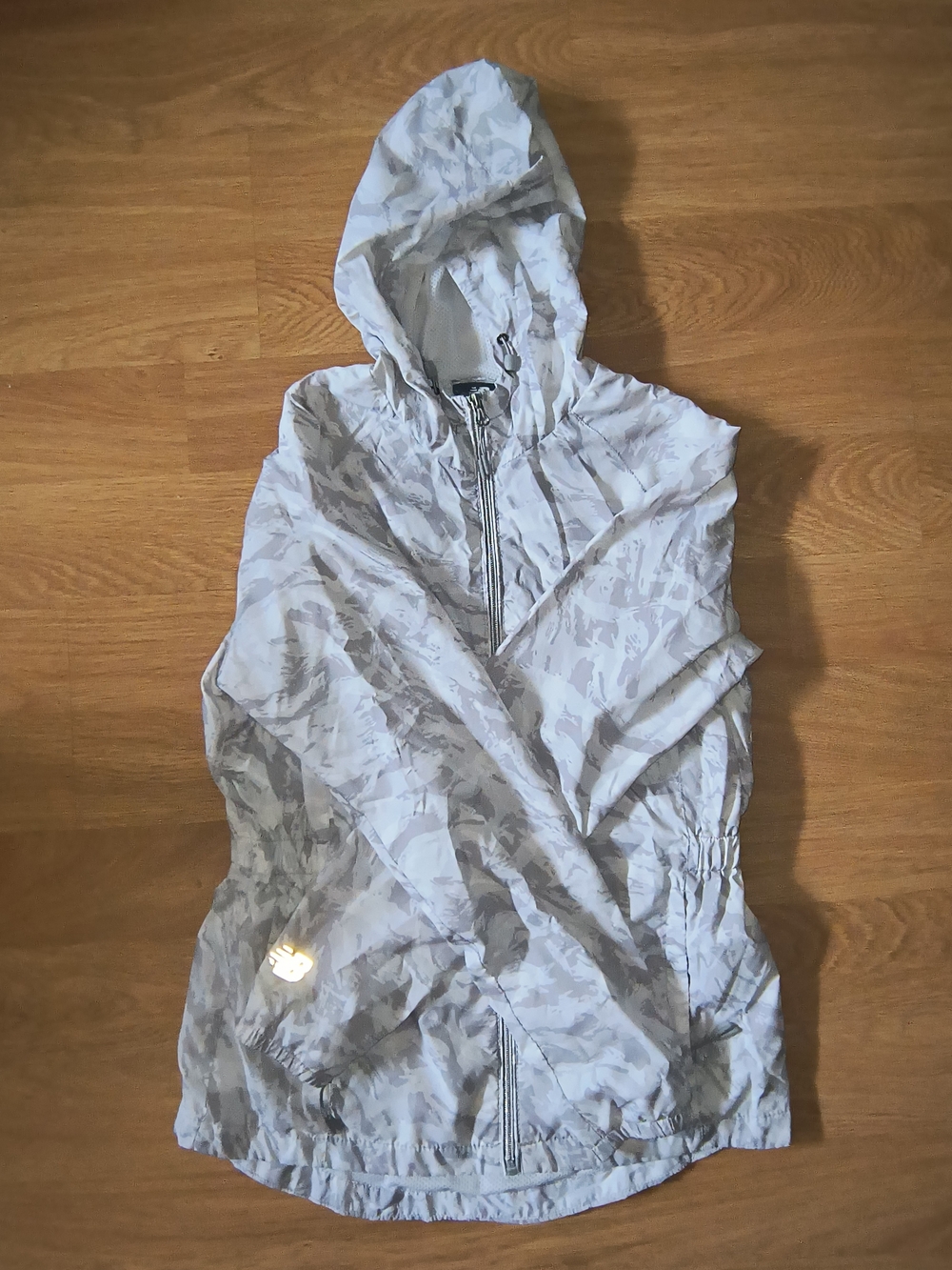 New Balance Light Gray Camo Hooded Utility Jacket - Women